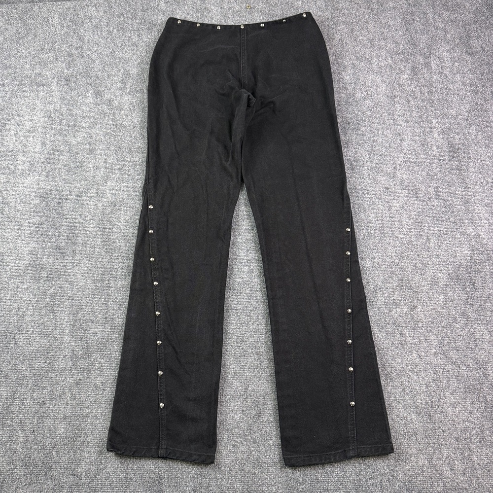 Rockies Womens Jeans 7/8 Black Studded Side Zip Western Vintage 90s Bareback - Picture 2 of 16